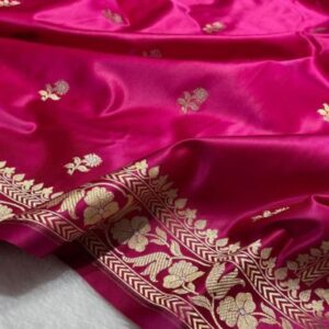 Mashru Katan Banarasi Silk Saree – Royal Fusion Silk Saree with Rich Zari Border & Luxe Finish