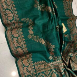 Pure Dupion Tussar Banarasi Silk Saree – Antique Zari Handwoven Luxury (Silk Mark Certified)