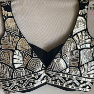 Designer Gota Patti Blouse – Contrast Ethnic Saree Blouse with Handcrafted Gota Work