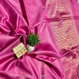 Exclusive Pure Chhattisgarh Tussar Silk Saree – Handwoven Kosa Silk Saree with Rich Border