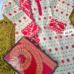 Designer Dhakai Jamdani Punjabi – Handwoven Jamdani Cotton Kurta