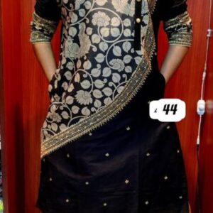 Khadi Silk Punjabi with Kalamkari & Madhubani Art