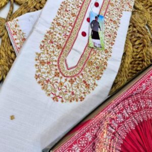 Khadi Silk Punjabi with Zari Thread Embroidery – Handwoven Designer Kurta
