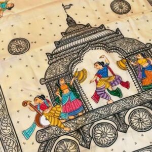 Pure Bishnupuri Mulberry Silk Saree with Hand Patachitra