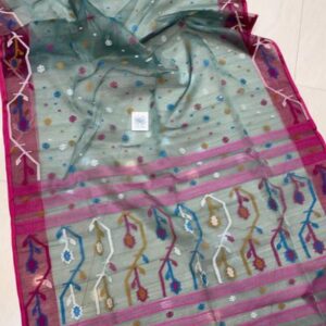 Resham Muslin Tantuja Jamdani Saree – Handloom Designer Jamdani
