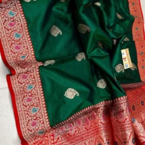 Exclusive Pure Katan Banarasi Silk Saree – Handwoven Zari Designer Saree with Rich Border