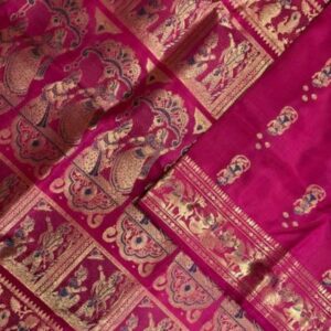 Pure Swarnachari Katan Silk Saree – Handwoven Zari Work Silk Saree