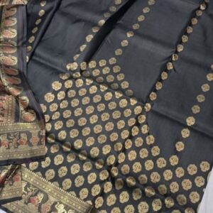 Pure Bishnupuri Swarnachori Katan Silk Saree – Handwoven Designer Silk Saree