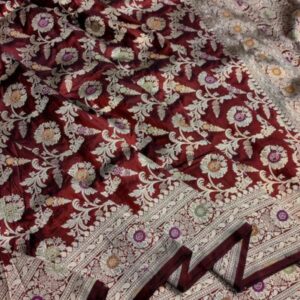 Exclusive Katan Banarasi Silk Saree with Jaal Meenakari Zari Weaving