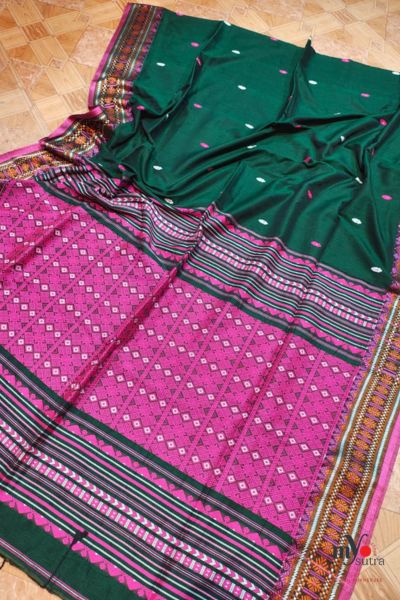 Assam Khadi Cotton Saree – Handwoven Soft Cotton Saree - Image 2