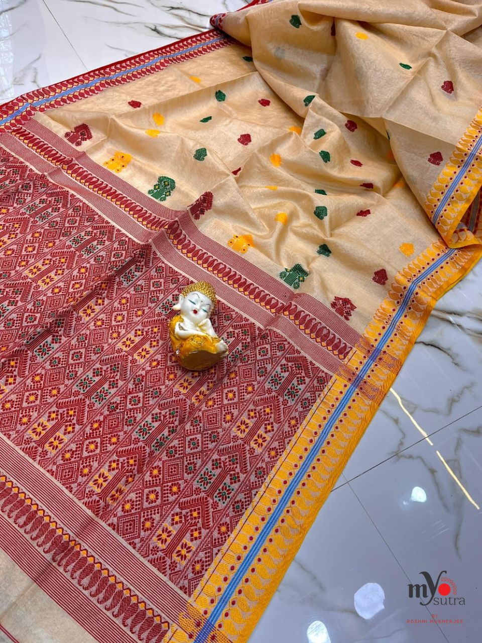 Pure Assam Tussar Silk Saree – Handwoven Luxury Silk Saree with Rich Border & Elegant Finish