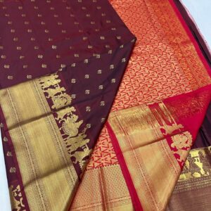Pure Kanchipuram Bridal Silk Saree – Handwoven Wedding Saree