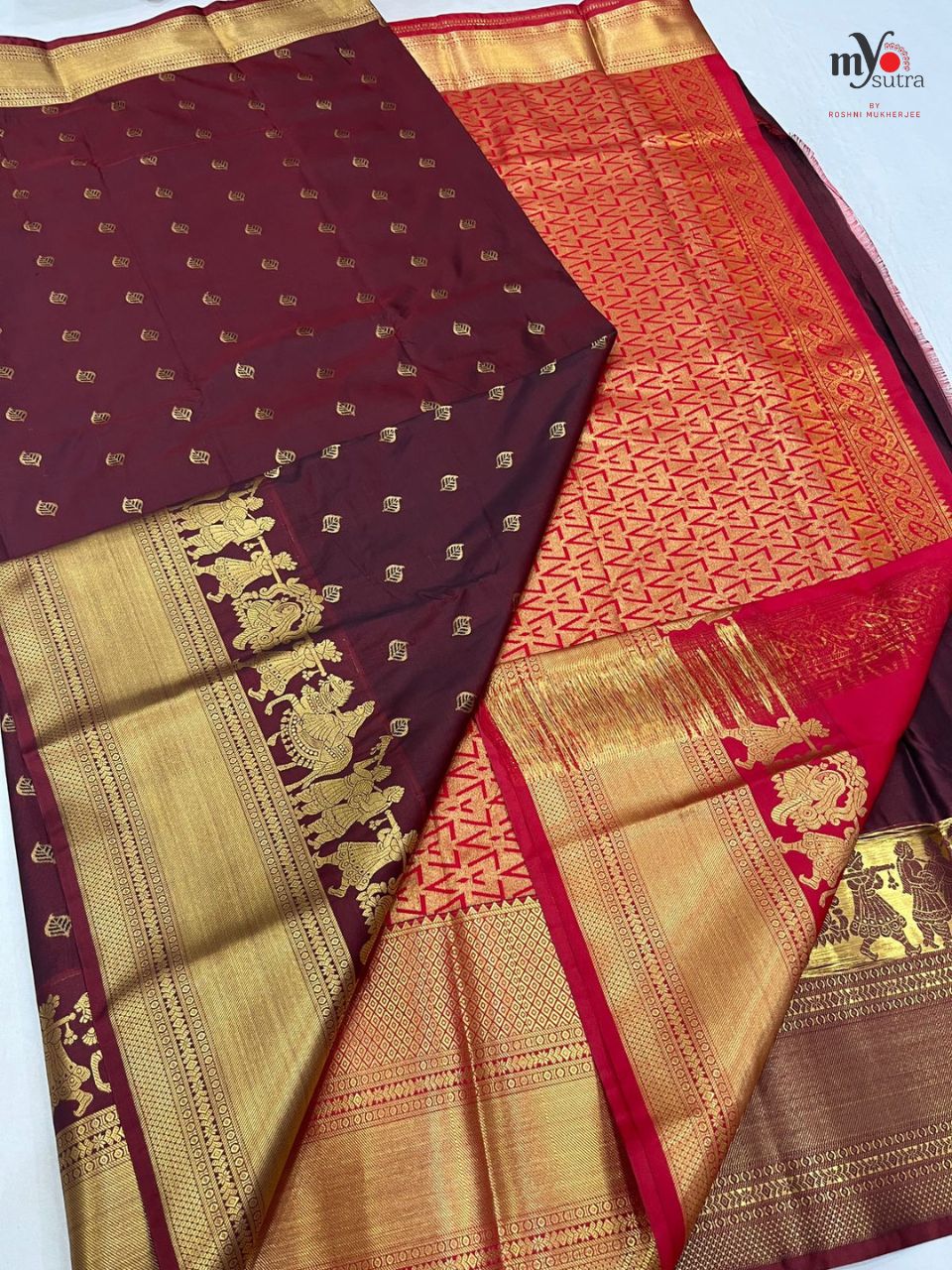 Pure Kanchipuram Bridal Silk Saree – Handwoven Wedding Saree