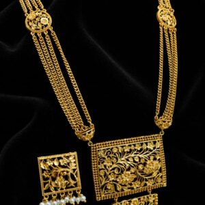 Sita Haar – 24 Carat Gold Plated Traditional Long Necklace Set | Royal Heritage Jewellery