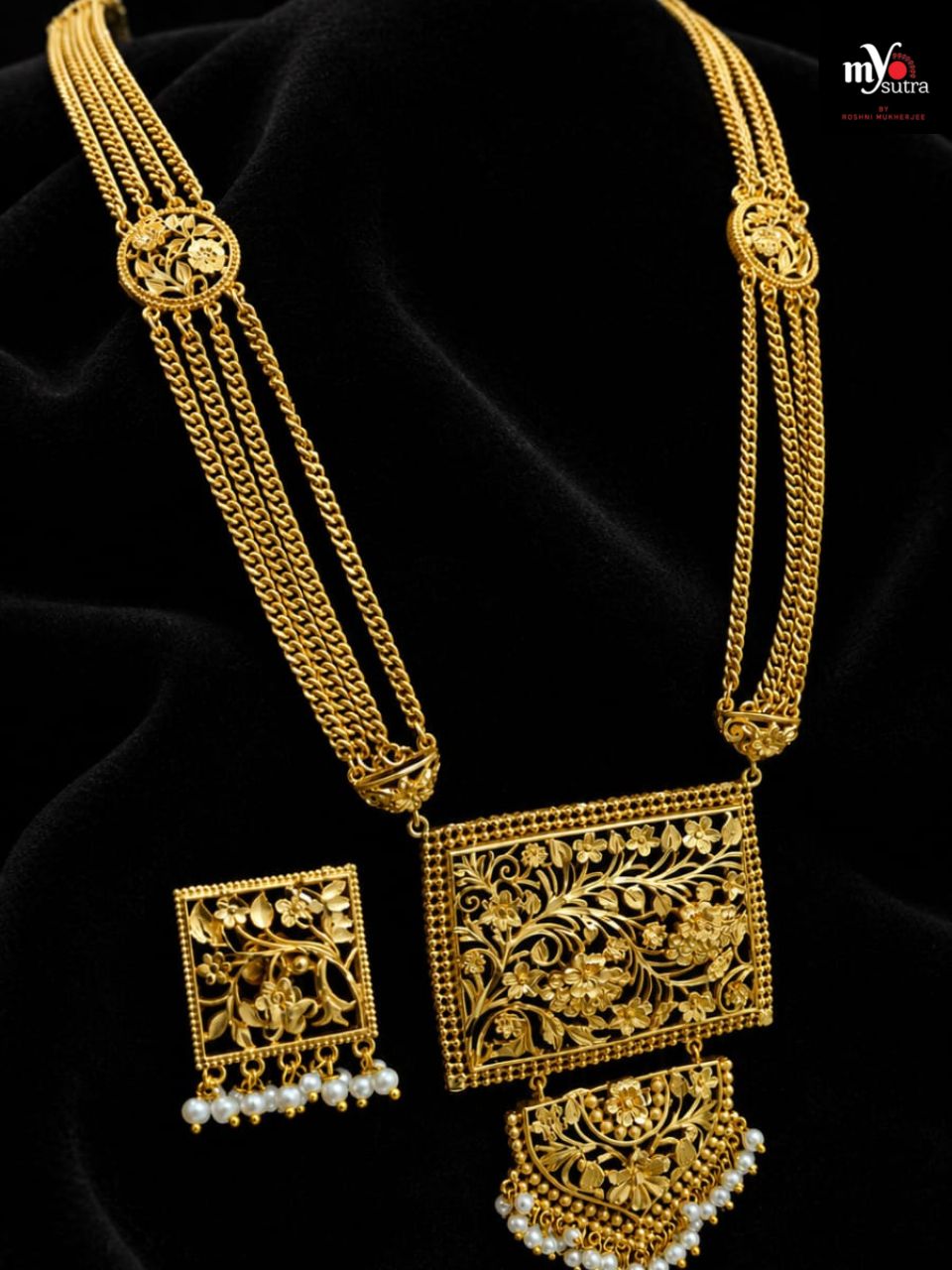 Sita Haar – 24 Carat Gold Plated Traditional Long Necklace Set | Royal Heritage Jewellery