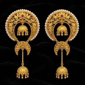 2 GM Gold Antique Gold Plated Designer Earrings – Premium Ethnic Party & Wedding Wear Earrings