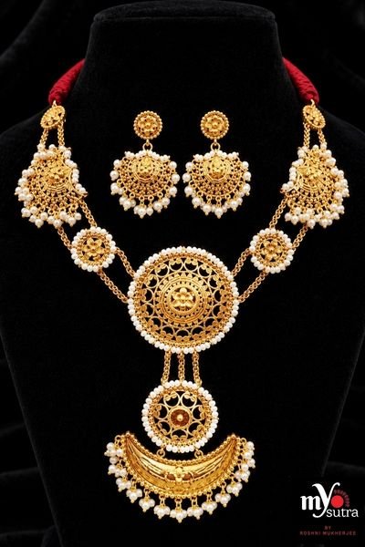 A Sarkar Replica 2 GM Gold Plated Moti Work Designer Jewellery