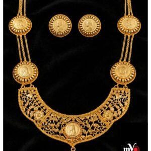 2 Gram Gold Plated Gini Jewellery Set – Designer Ethnic Necklace & Earrings