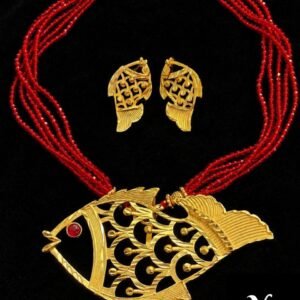 Maach 2gm Gold Plated Jewellery – Bengali Fish Motif Statement Jewellery