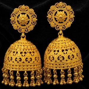 1gm Gold-Plated Jhumka Earrings – Traditional Indian Jewellery