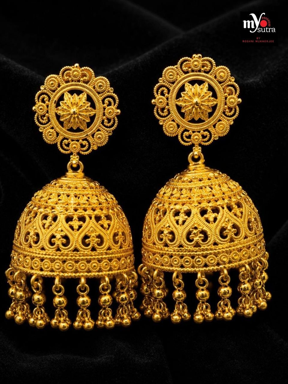1gm Gold-Plated Jhumka Earrings – Traditional Indian Jewellery