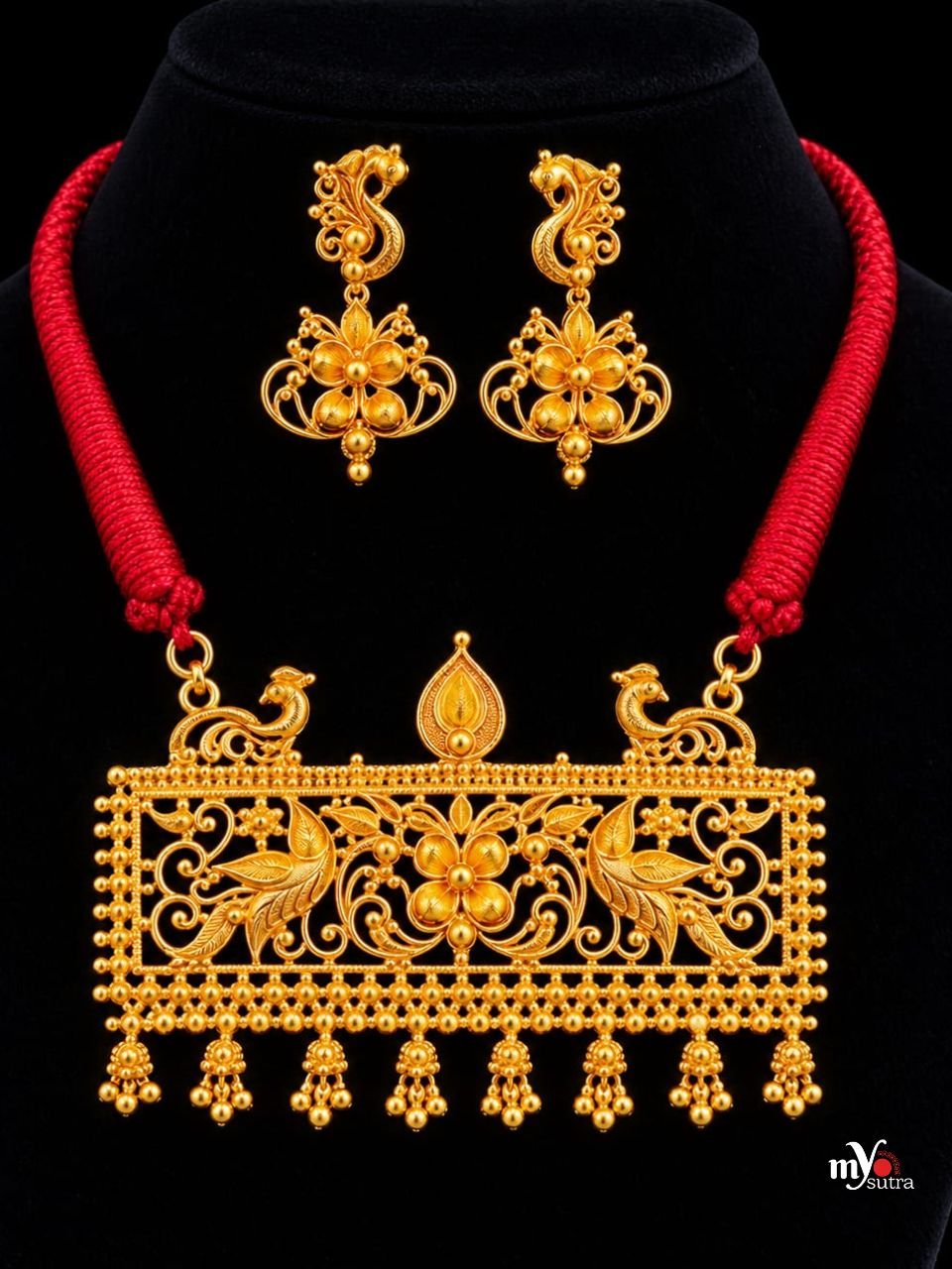Rajnandini 2 gm Gold Plated Jewellery Set – Designer Statement Necklace & Earrings